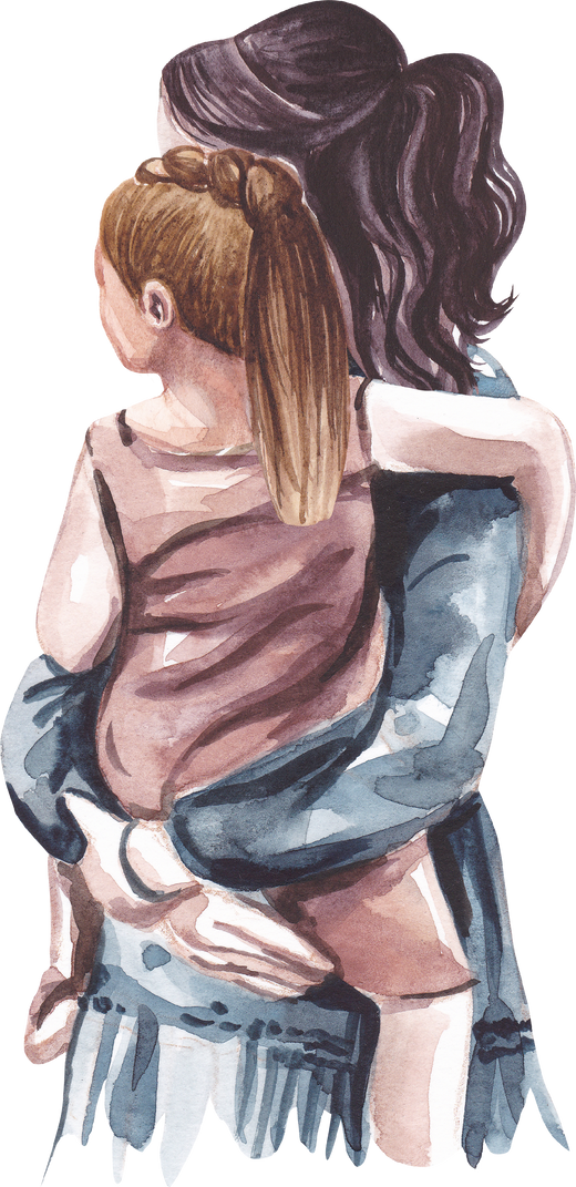 Mother's Day. Watercolor Illustration of a Mother and Child